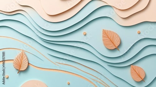 Autumnal water ripples, paper art design