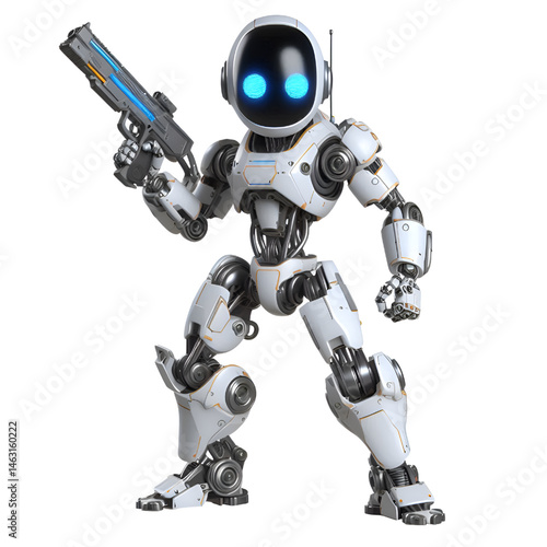 blue screen robot 3d render