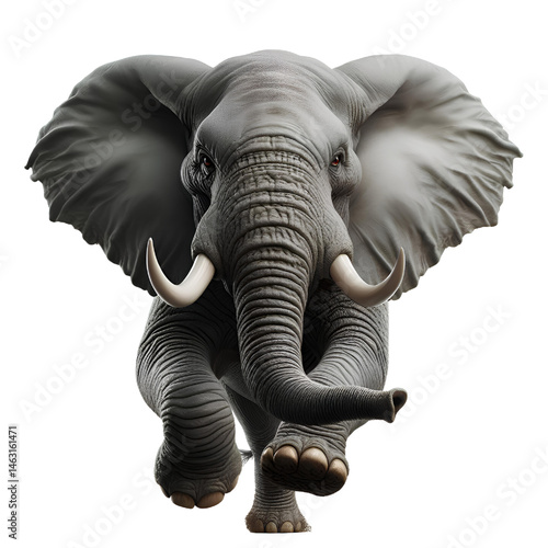 Cute 3d elephant isolated on white background