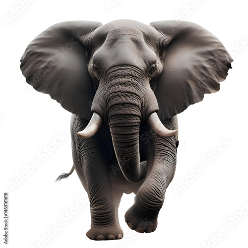 Cute 3d elephant isolated on white background