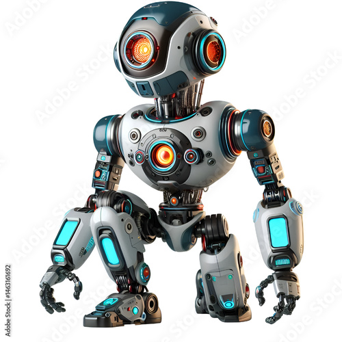 blue screen robot 3d render