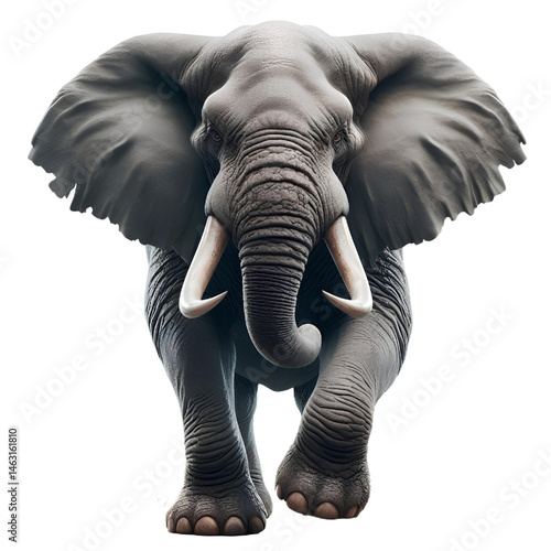 Cute 3d elephant isolated on white background