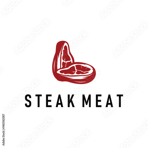 steak logo design concept steak meat bbq simple illustration symbol template food meat delicious brand product cafe and restaurant business