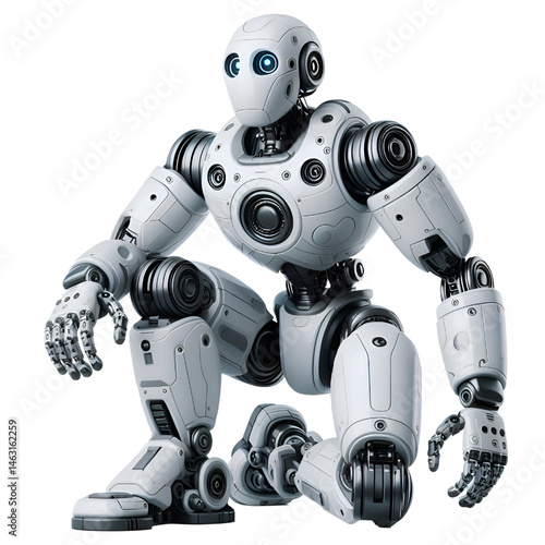blue screen robot 3d render