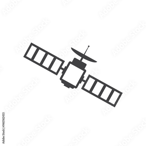 Satellite icon. Space satellite for telecommunication