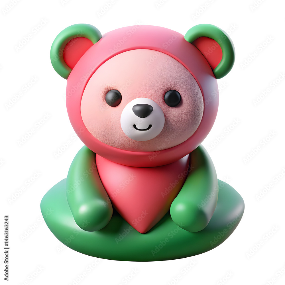 Fototapeta premium a pink, plush teddy bear on a transparent background