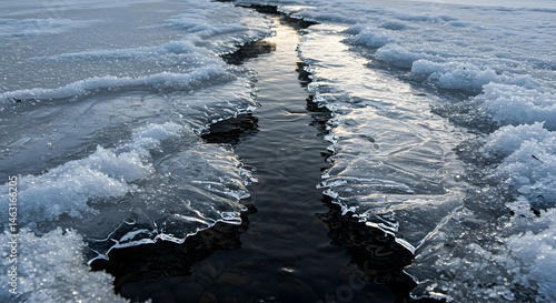 Frozen Transition A Glimpse Of Water Between Ice Textures And Reflections