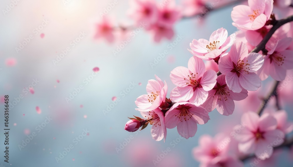 Delicate pink sakura blossoms, intricate branch pattern, pastel, japan, spring Delicate pink sakura blossoms, intricate branch pattern, pastel, japan, spring