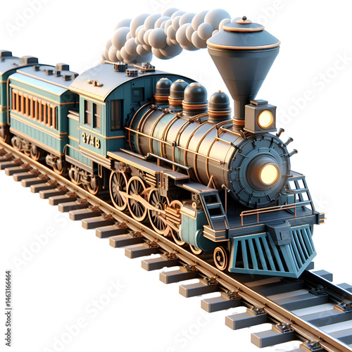 diesel locomotive and train