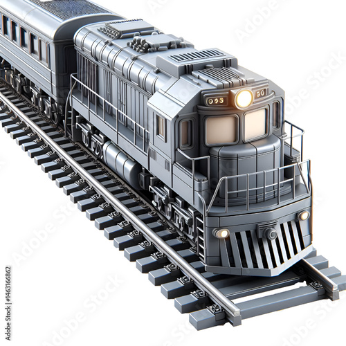 diesel locomotive and train