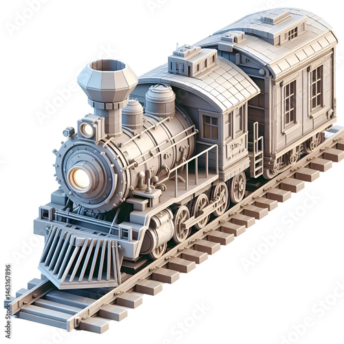 diesel locomotive and train