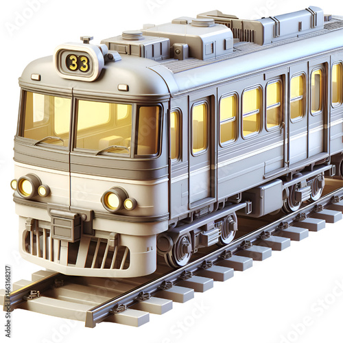 diesel locomotive and train