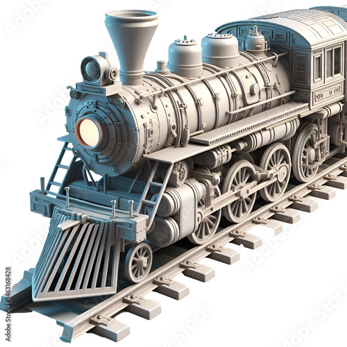 diesel locomotive and train
