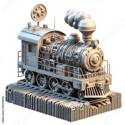 diesel locomotive and train