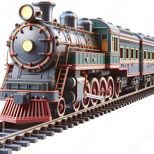 diesel locomotive and train