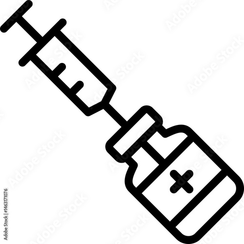 injection icon illustration design with outline