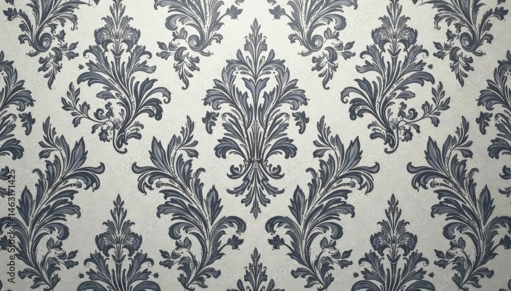 Large-scale damask pattern, repeating arabesque motif, grey tones , texture, grey, graphics Large-scale damask pattern, repeating arabesque motif, grey tones , texture, grey, graphics