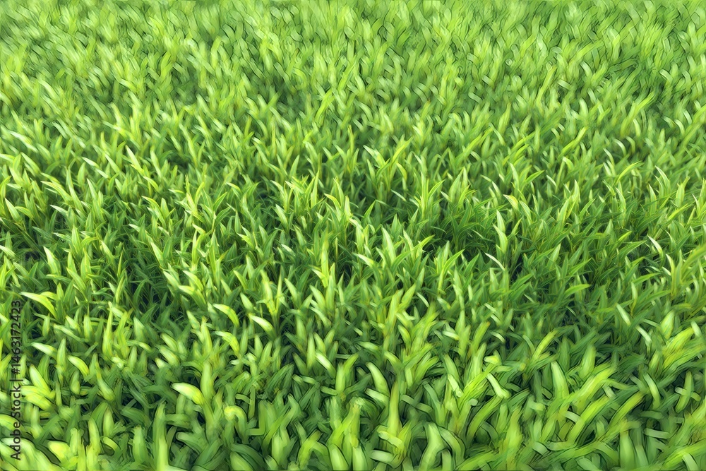 Dense Lush Green Grass Blades Forming a Textured Surface for Background Use Dense Lush Green Grass Blades Forming a Textured Surface for Background Use