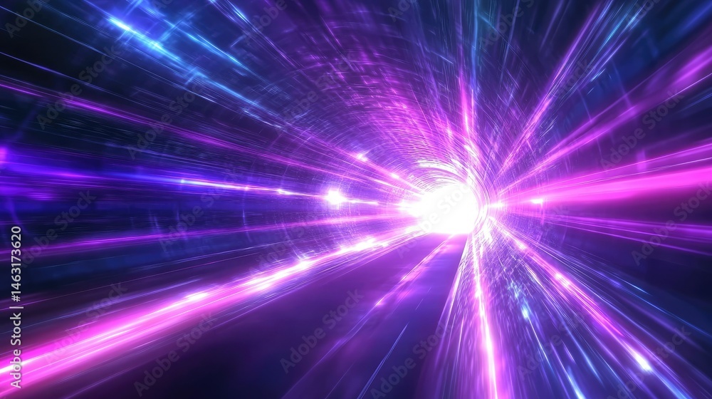 A vibrant depiction of light and energy, suggesting movement through a cosmic tunnel. A vibrant depiction of light and energy, suggesting movement through a cosmic tunnel.