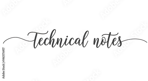 Elegant Technical Notes Script Calligraphy Typography for Business Communication Elements