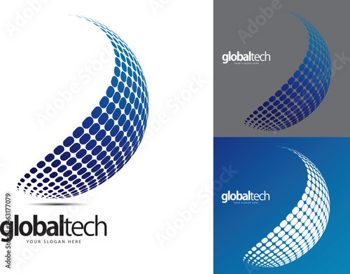 Global Market Logo design, global logo technology, science, education, research, design vector graphic. Global Marketing Logo.