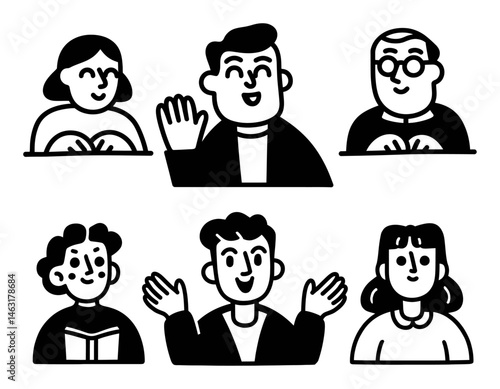 Engaging Doodle Style Characters in Fun Cartoon Illustration