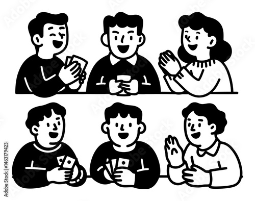 Fun Group Activity with People Engaged in Playing Cards Together