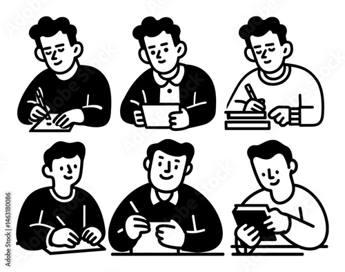 Engaging Illustrations of Cartoon Characters in Creative Activities