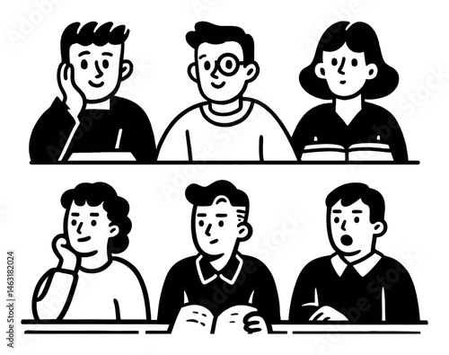 Engaging Classroom Scene with Diverse Students in Minimalist Style
