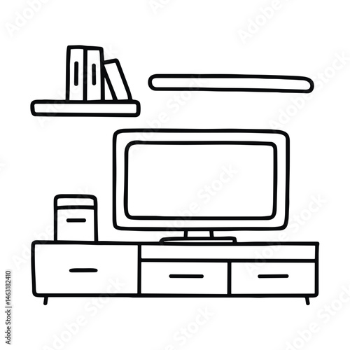 Doodle TV Dresser and Shelve