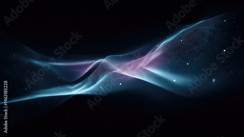 A vibrant, abstract representation of light and motion in a cosmic setting.