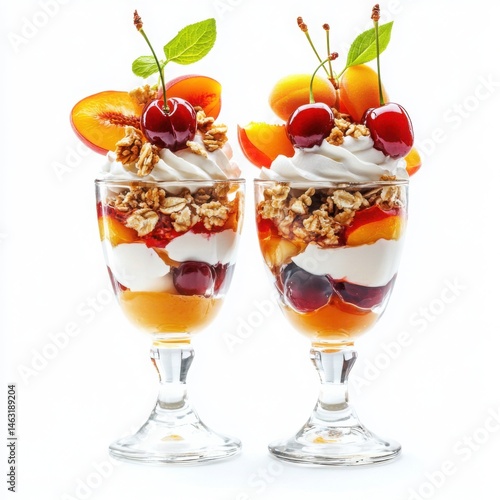 Wallpaper Mural A playful fruit and cream parfait, with alternating layers of whipped cream, honeyed yogurt, Torontodigital.ca
