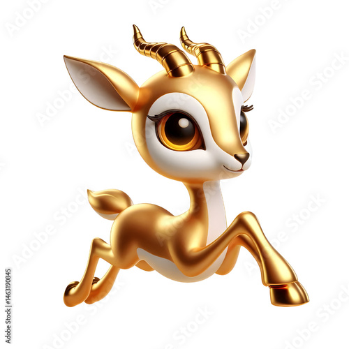 Cute 3d Gazelle isolated on white background