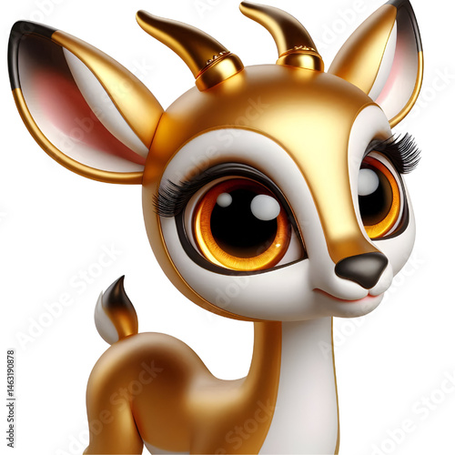 Cute 3d Gazelle isolated on white background