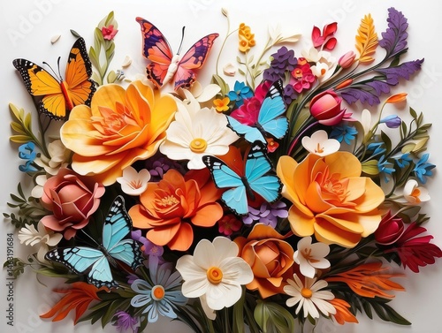 Wallpaper Mural "Colorful Spring Blooms: A Fashion-Inspired Floral Background" Torontodigital.ca