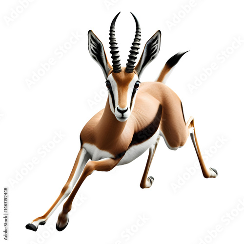 Cute 3d Gazelle isolated on white background
