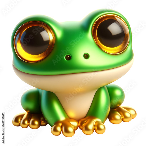 Cute 3d frog isolated on white background