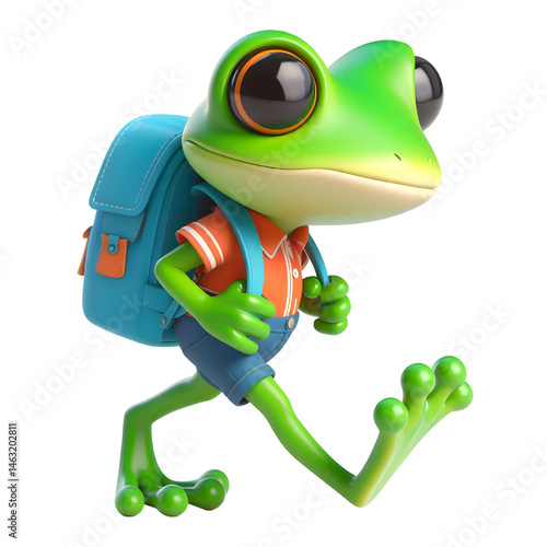 Cute 3d frog isolated on white background