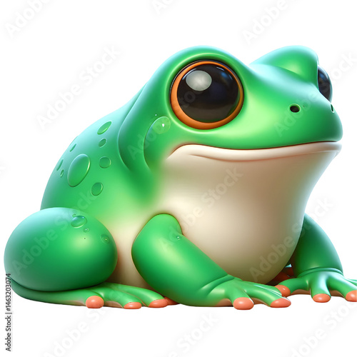 Cute 3d frog isolated on white background