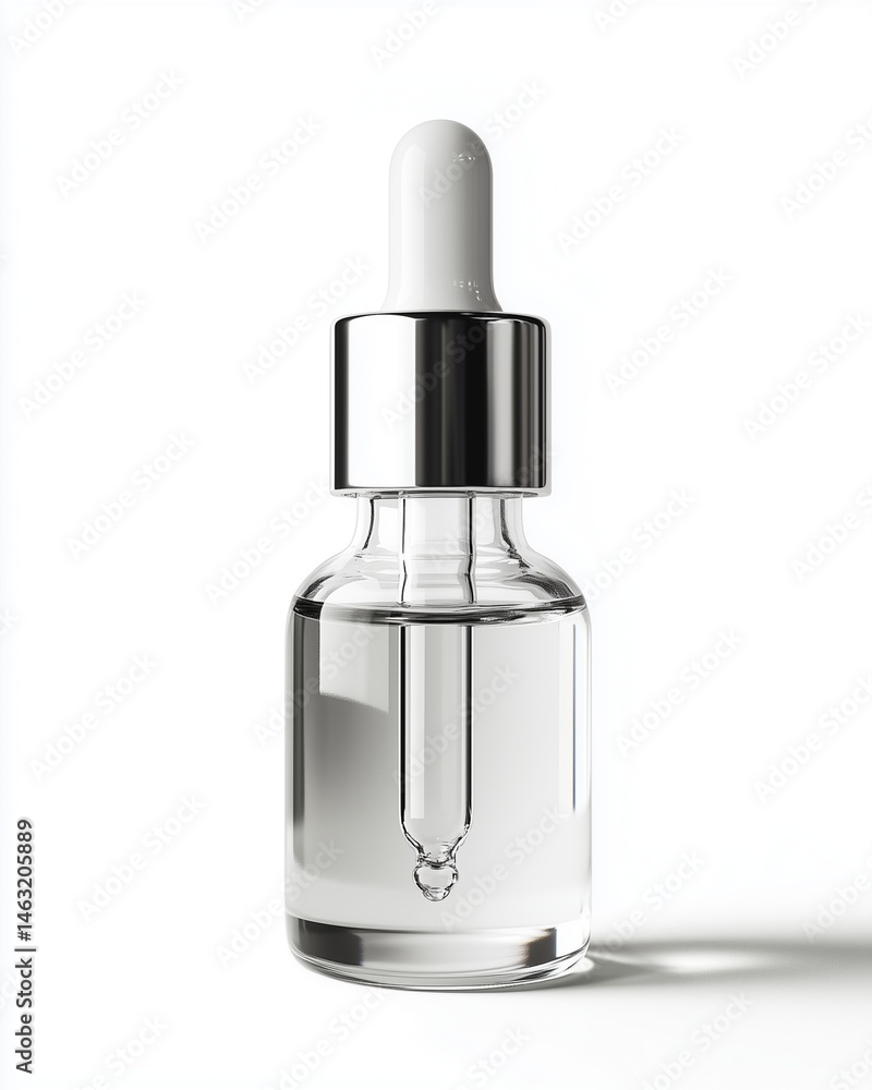 Fototapeta premium Perfume bottle with clear glass design isolated on white background