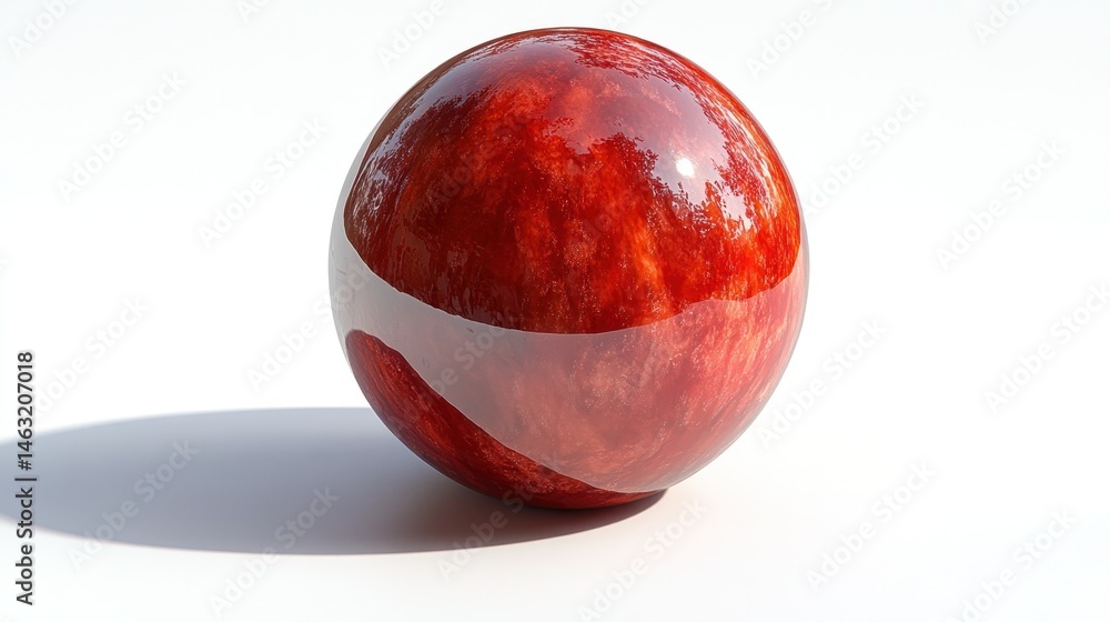 Fototapeta premium Shiny red sphere, reflecting light