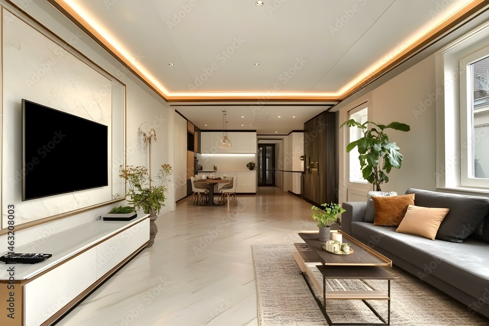 Fototapeta premium Modern Home Exterior with Pool and Landscaped Garden Featuring Elegant Architectural Design