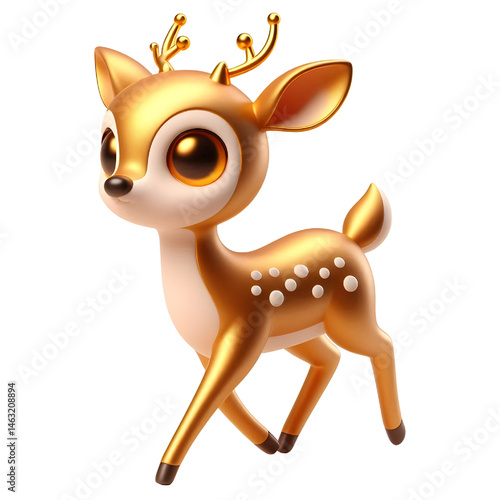 Cute 3d Deer isolated on white background