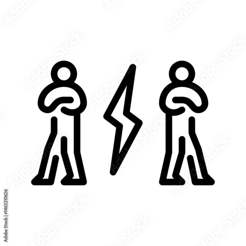 rivalry outline icon. figure enemy line art illustration.