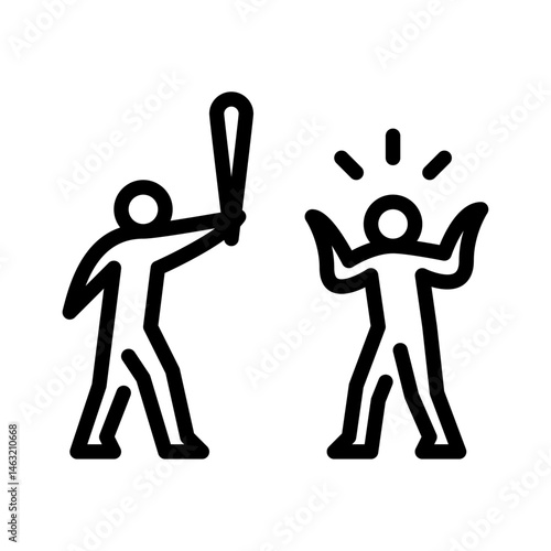 people conflict outline icon. figure confrontation line art illustration.