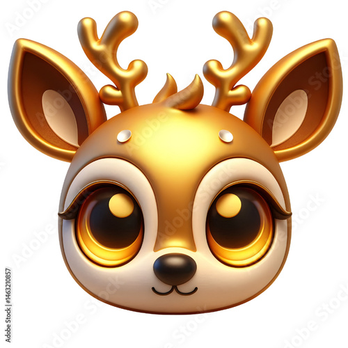 Cute 3d Deer isolated on white background