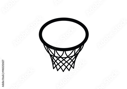 Basketball ring silhouette. This image shows a basketball ring silhouette, also known as a basketball hoop silhouette or basketball goal silhouette. Vector clipart illustration design.