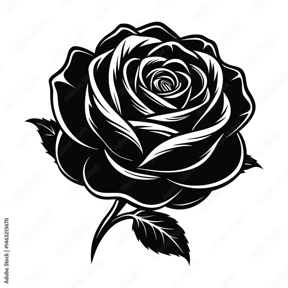 Elegant rose outline vector with clean lines and artistic flower illustration Elegant rose outline vector with clean lines and artistic flower illustration