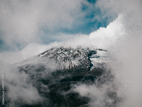 volcano in the clouds