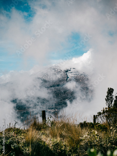 mountain in the clouds